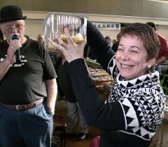 Yana drawing the raffle tickets